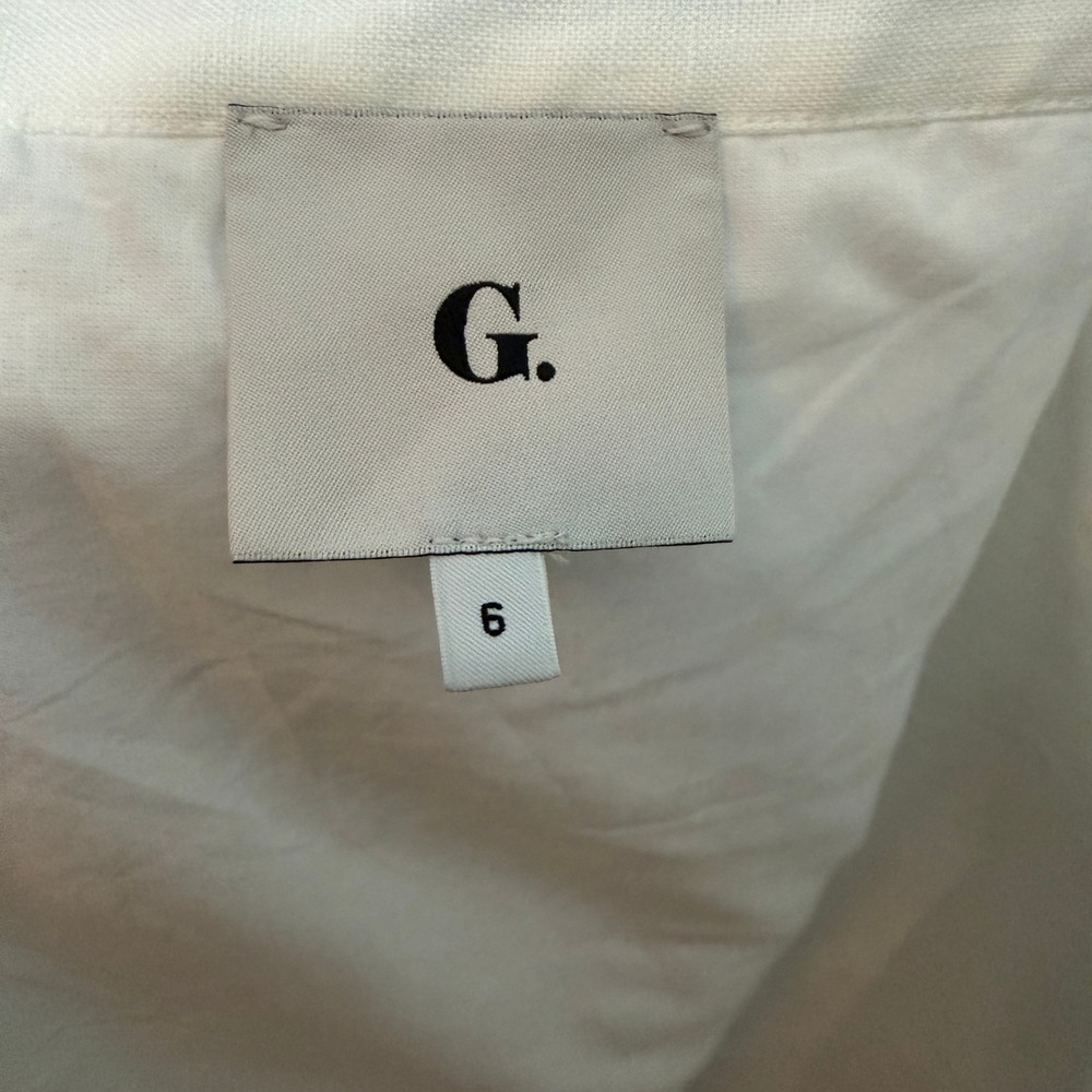 G. Label Goop Linen Maxi Camilla Wrap Dress Summer 6 White NWOT Boho Minimal - Picture 3 of 8